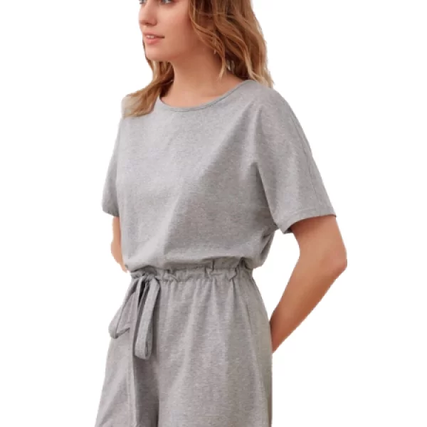 Ολόσωμο Σορτσάκι Με Κορδόνι Γκρι