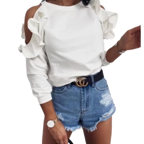 Μπλούζα Έξωμη Linda Λευκή