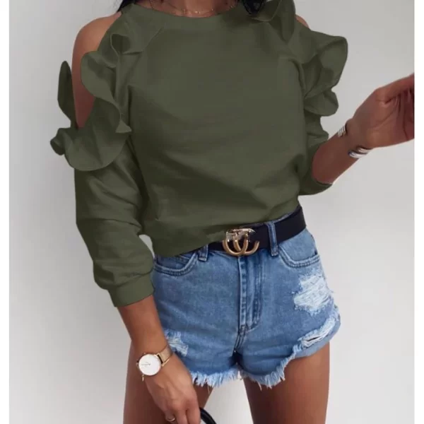 Μπλούζα Έξωμη Linda Χακί