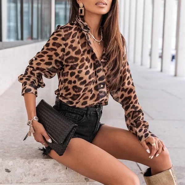 Πουκάμισο Animal Print Jenny Καφέ Λεοπάρ