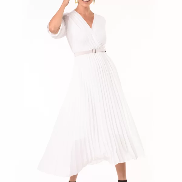 Πλισέ Φόρεμα Lana Λευκό