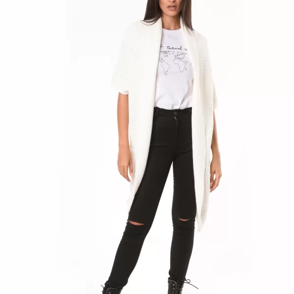 Ζακέτα Ασύμμετρη Λευκή