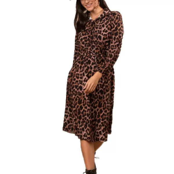 Animal Print Φόρεμα Alexa Καφέ