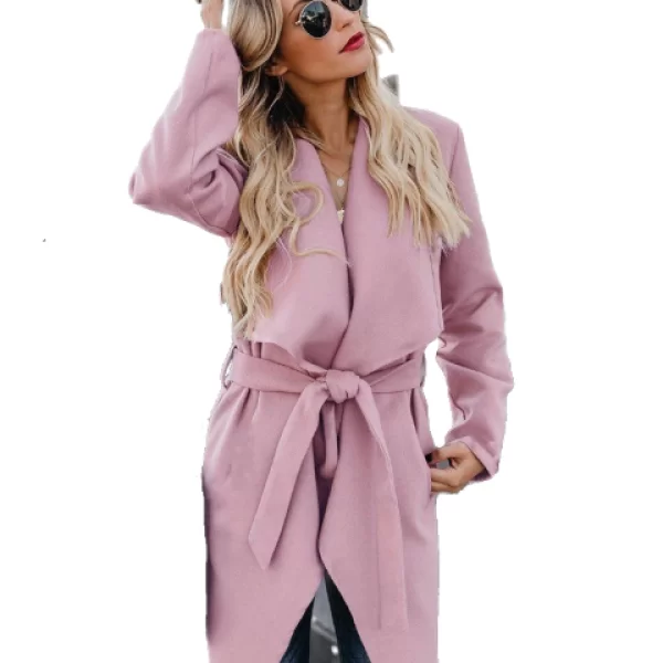 Πανωφόρι Με Ζώνη Kaylie Ρόζ