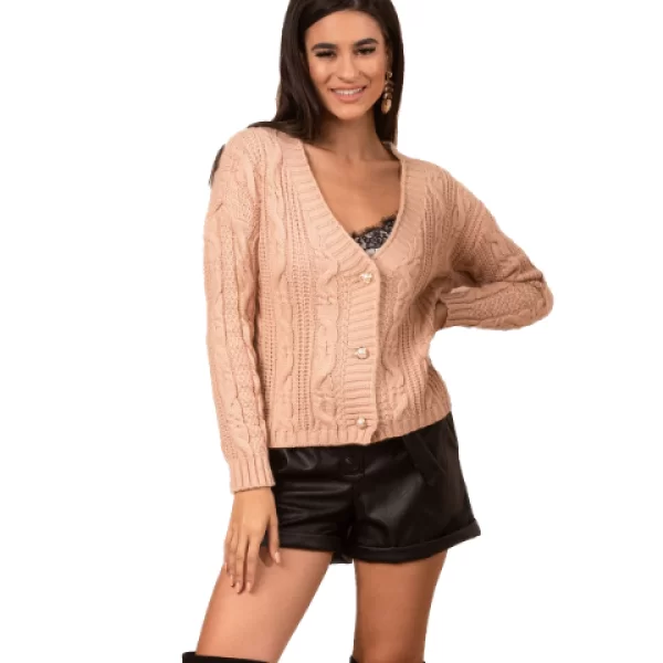 Ζακέτα Με Χρυσά Κουμπάκια Ρόζ