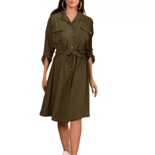 Midi Φόρεμα Carolyn Χακί