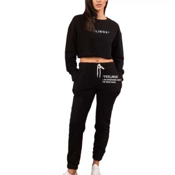 Σέτ Φόρμας Παντελόνι Με Μπλούζα Feelings Μαύρο