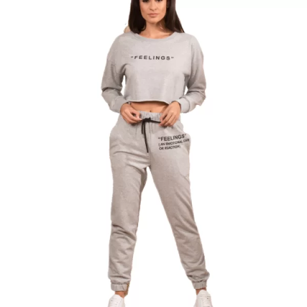 Σέτ Φόρμας Παντελόνι Με Μπλούζα Feelings Γκρι