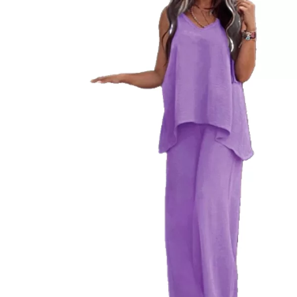 Σετ Παντελόνα Με Μπλούζα Λιλά