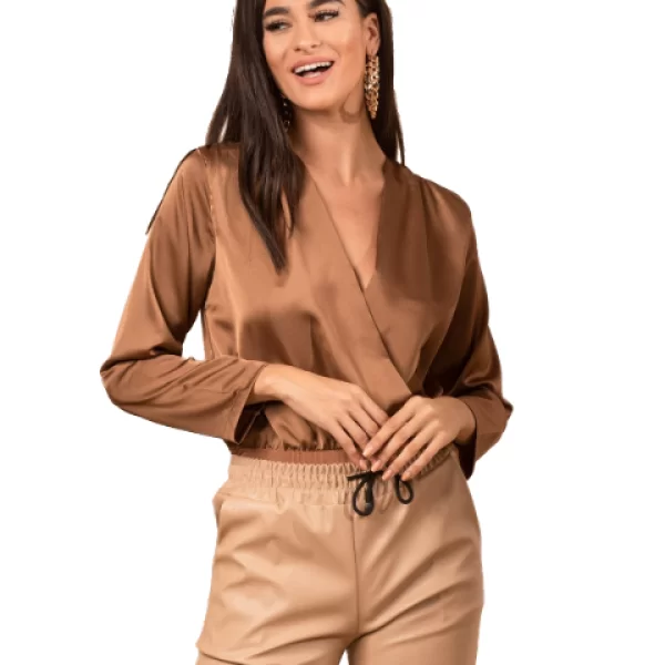 Κορμάκι Σατέν Melly Καφέ