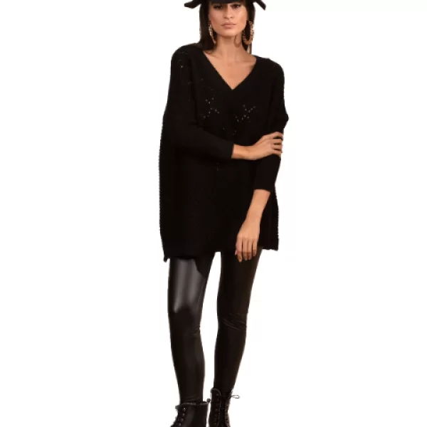 Πλεκτή Μπλούζα Vera Μαύρη