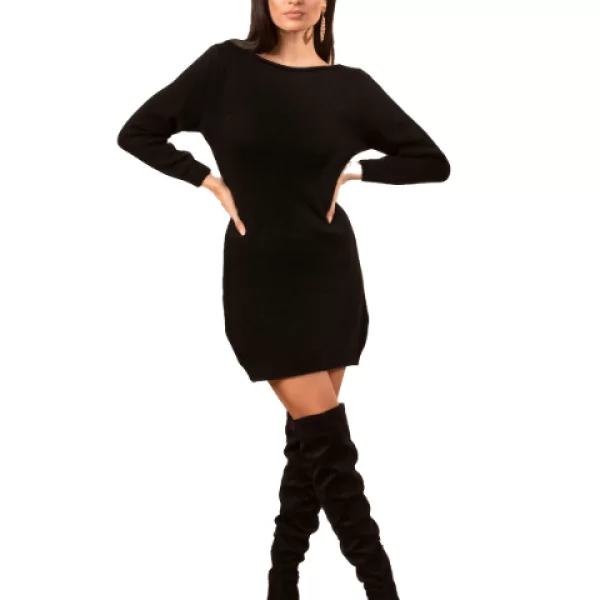 Πλεκτό Φόρεμα Nana Μαύρο