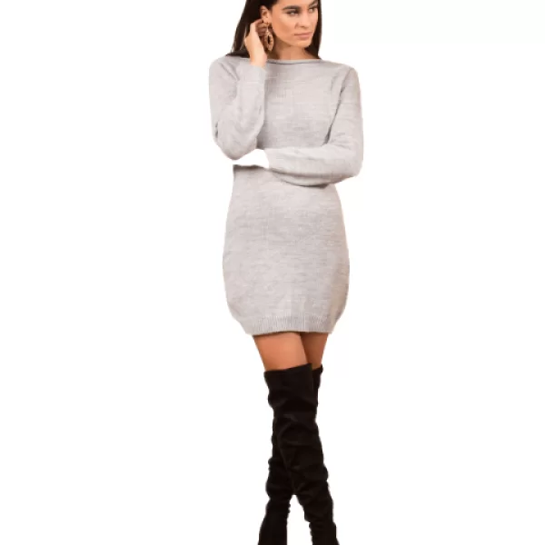 Πλεκτό Φόρεμα Nana Γκρί