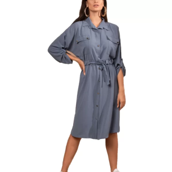 Midi Φόρεμα Carolyn Γαλάζιο