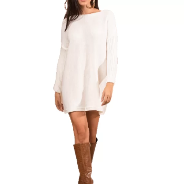 Πλεκτό Φόρεμα Assie Λευκό