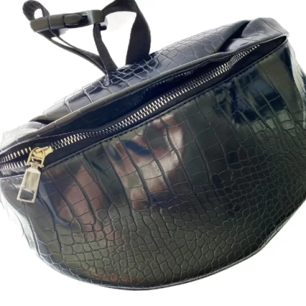 Κροκό Τσάντα Μέσης Μαύρο