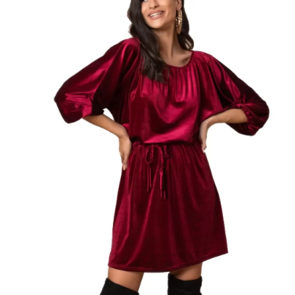 Φόρεμα Βελούδο Jose Μπορντώ