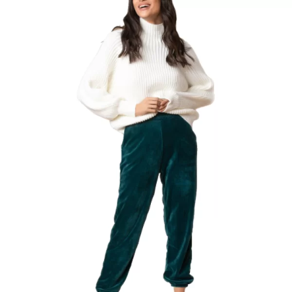 Παντελόνι Βελούδινο Elaine Πετρόλ