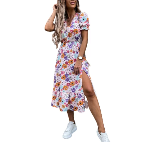 Φλοράλ Φόρεμα Spring Festival Λιλά