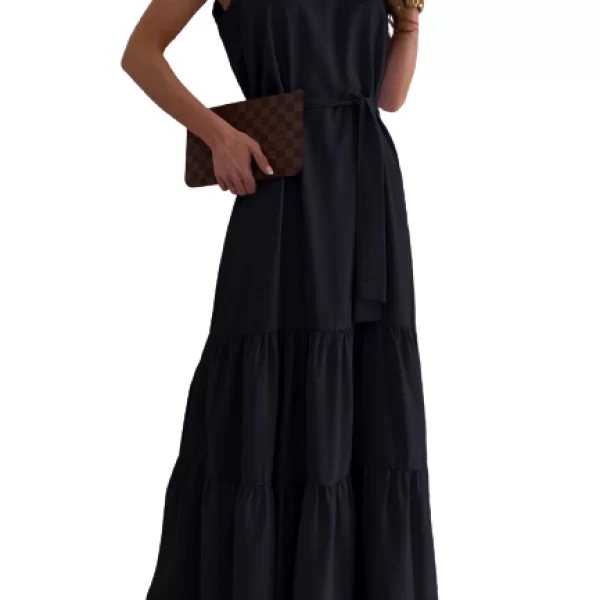 Maxi Φόρεμα River Μαύρο