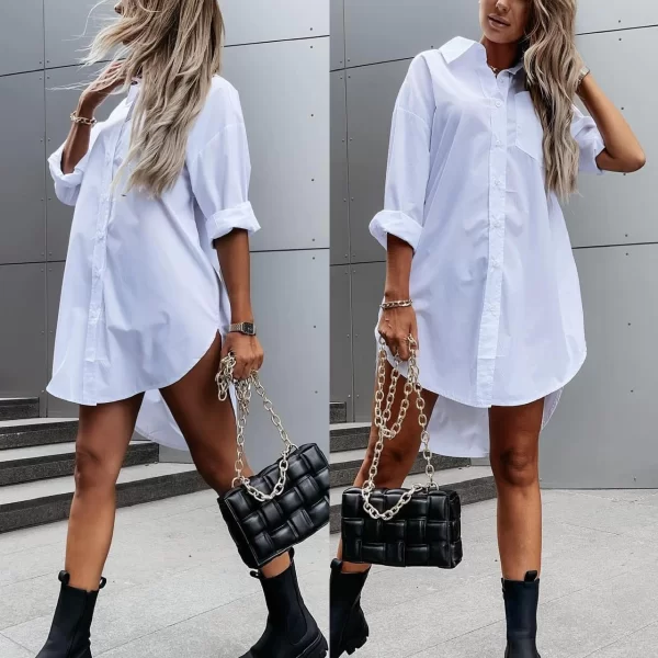 Σεμιζιέ Φόρεμα/Πουκαμίσα Marquilla Λευκή