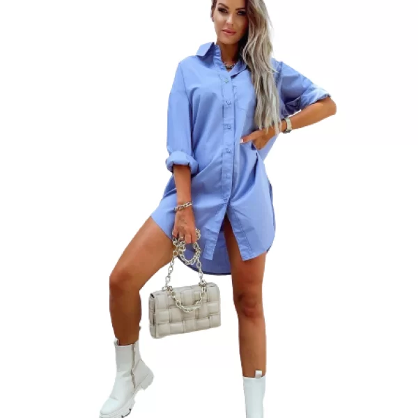 Σεμιζιέ Φόρεμα/Πουκαμίσα Marquilla Γαλάζια