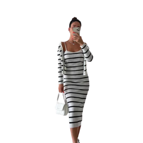 Σετ Φόρεμα Ζακετάκι Mary Λευκό