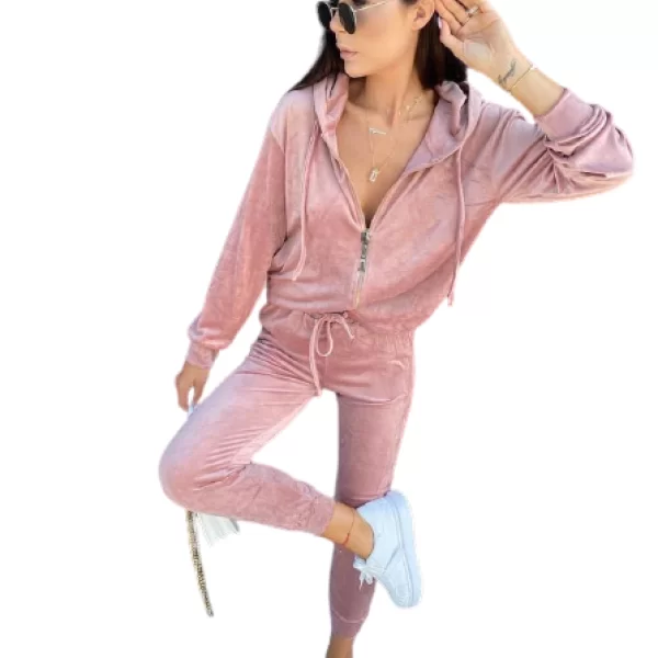 Σετ Παντελόνι Ζακέτα Mia Ρόζ