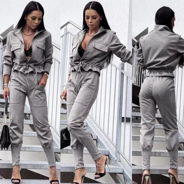 Σετ Παντελόνι Jacket Cranberry Γκρί