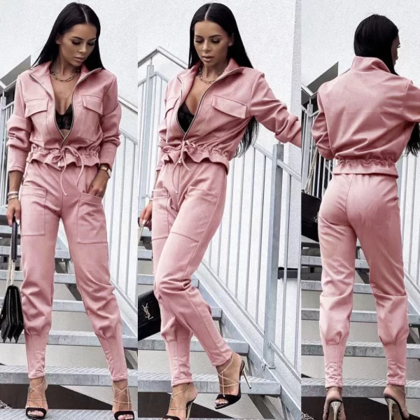 Σετ Παντελόνι Jacket Cranberry Ρόζ