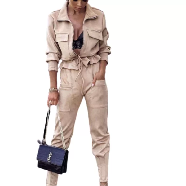 Σετ Παντελόνι Jacket Cranberry Μπέζ