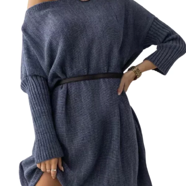 Πλεκτό Φόρεμα Assie Μπλέ