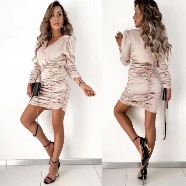 Φόρεμα Σατέν Valia Μπέζ