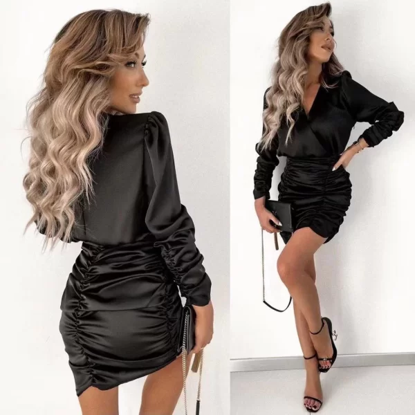 Φόρεμα Σατέν Valia Μαύρο